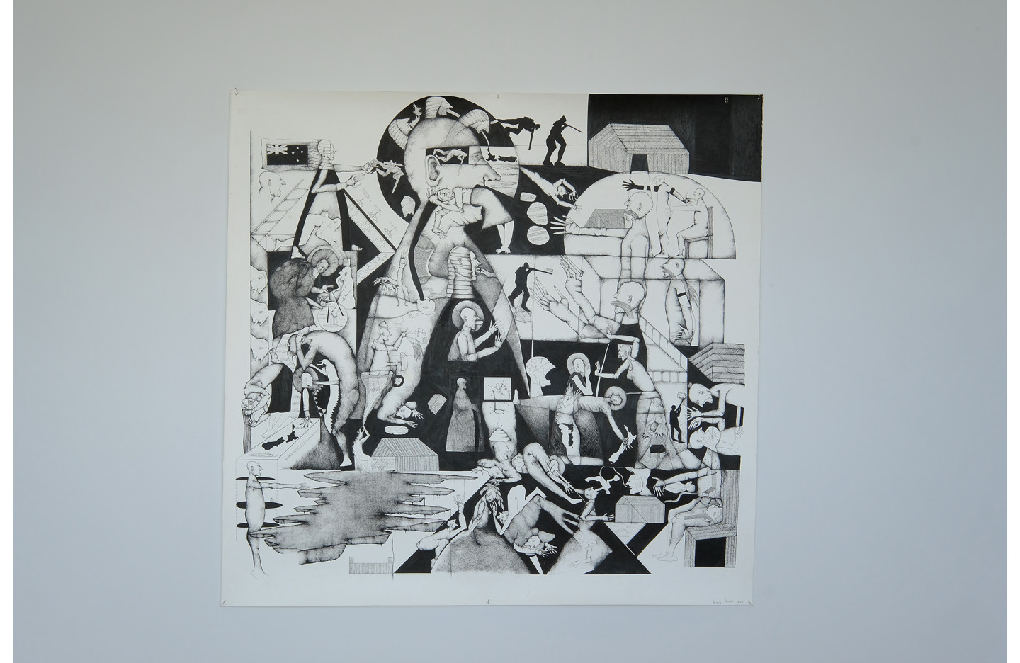 Diane Prince, A Legal Fabrication, 2008, Indian ink on paper, 1355 x 1415 mm