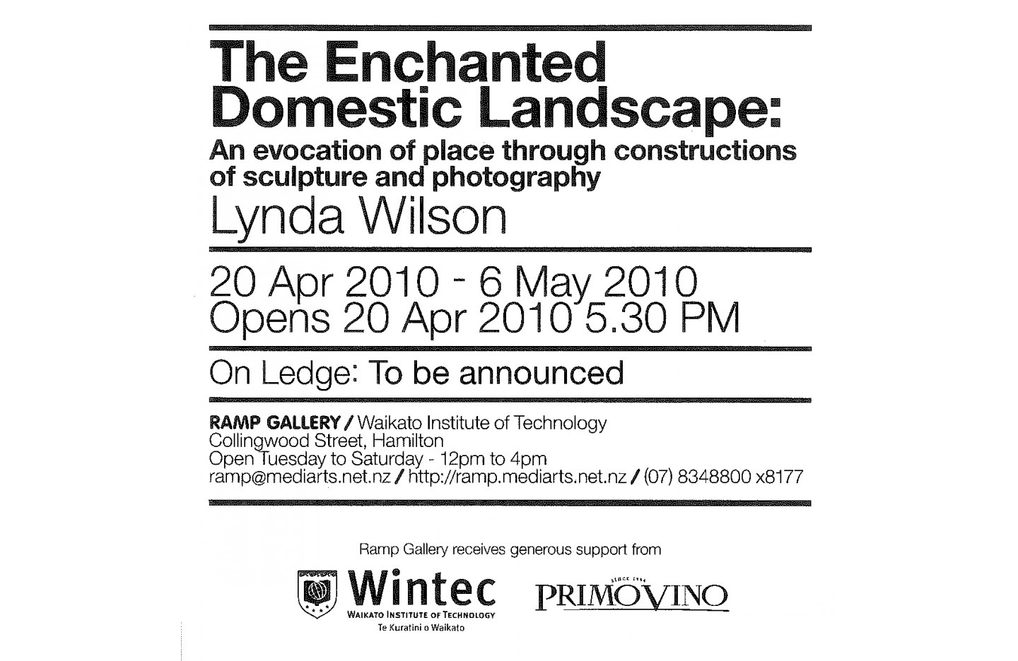 The enchanted domestic landscape, Ramp Gallery (2010)