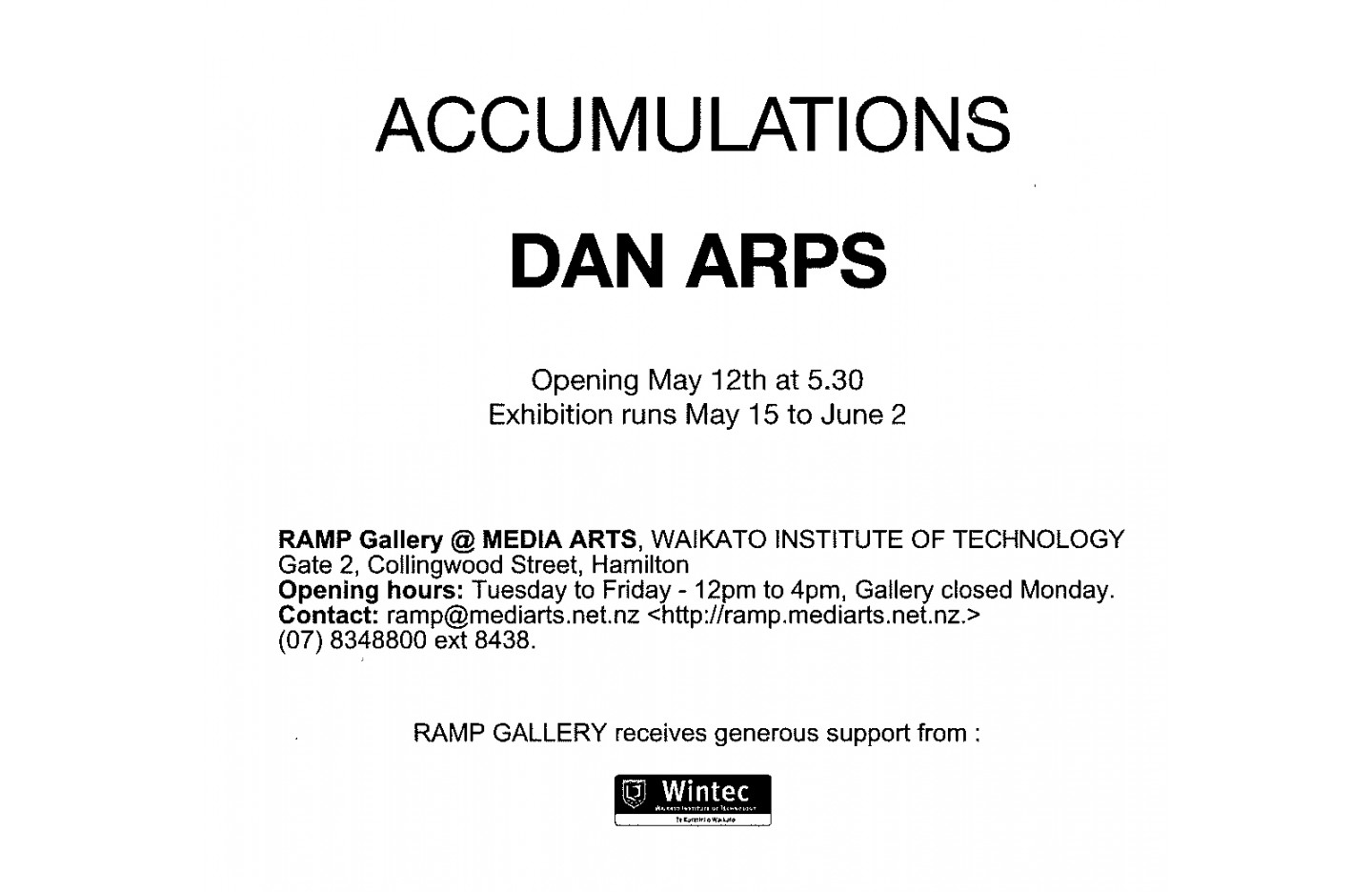 Accumulations, Ramp Gallery (2006)