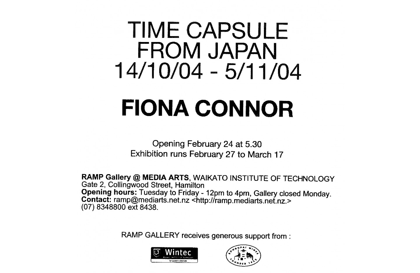Time Capsule From Japan: 14/10/04 - 5/11/04, Ramp Gallery (2006)
